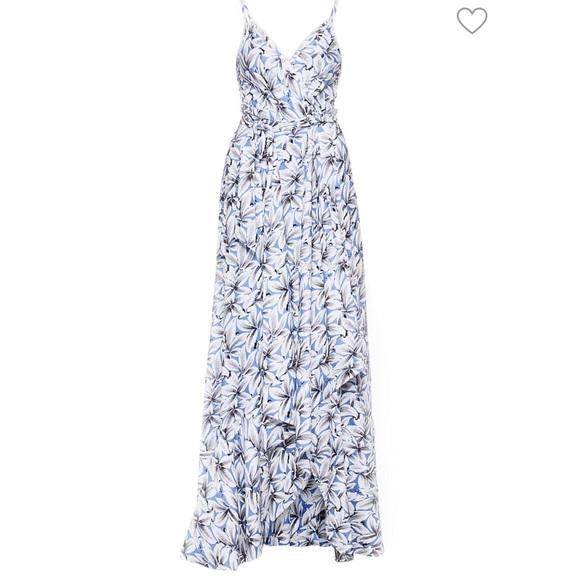 Jonathan Simkhai | Ava Floral Wrap Linen Blend Gown in Pacific Print Size 2 - Picture 12 of 12